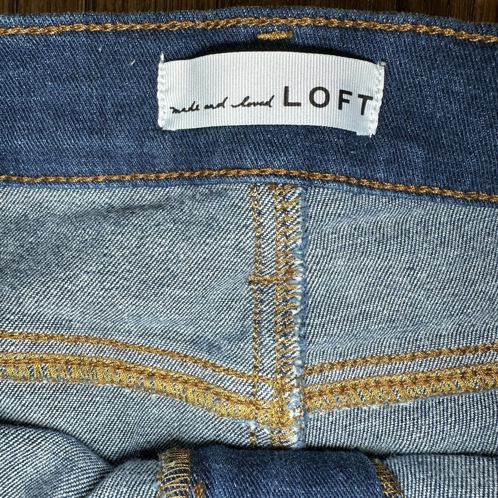 LOFT High Rise Slim Flare Jeans Womens 30/10 Stretch Denim Front Pockets Casual - Picture 6 of 7
